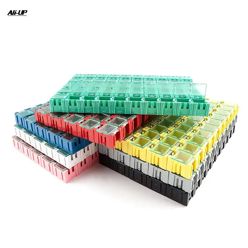 50Pcs/Set SMD SMT Electronic Component Container Mini Storage Boxes kit desk organizer