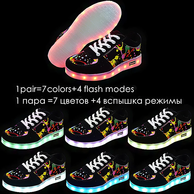 JawayKids 11 colors led luminous shoes lovers led shoes for boys girls unisex glowing sneakers usb Light lumineuse sneakers kids