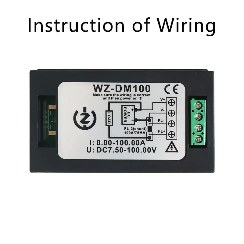 DC 100V 100A 50A 20A LCD Digital Voltmeter Ammeter Wattmeter Voltage Current Power Energy Meter Battery Capacity Indicator Test