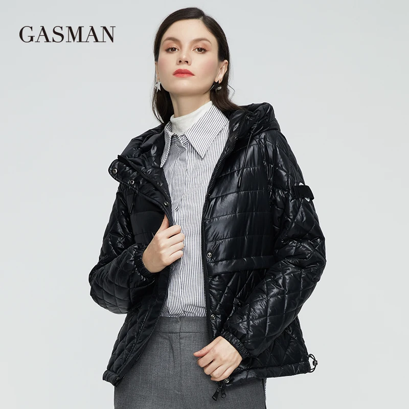 GASMAN 2022 NEW Spring Autumn Jackets Short casual parka Fashion Classic ladies jackets Thin Cotton Warm women Coat 21159