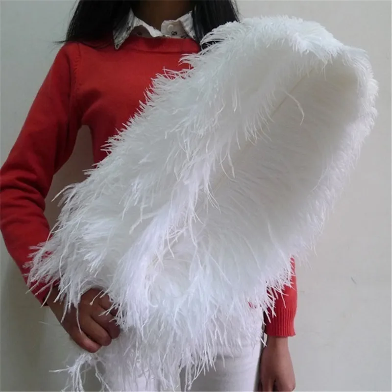 

Promotion 10-100pcs/lot Beautiful White Ostrich Feather 55-60cm/22-24inches Accessories Home Wedding for Plumes Plumas De Faisan