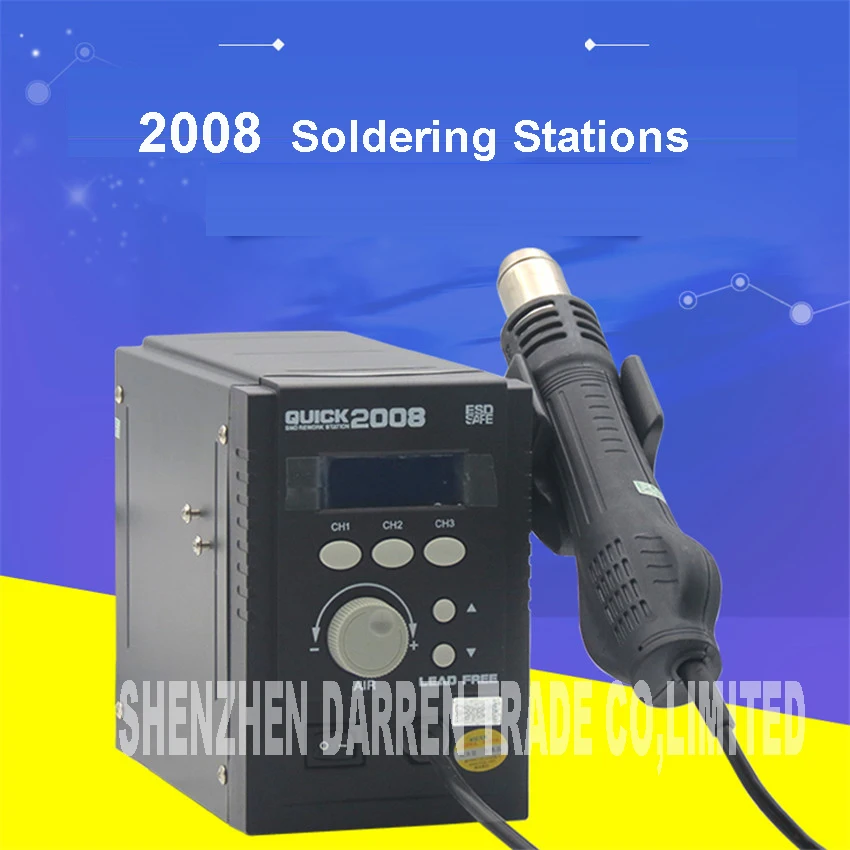 

2008 ESD display digitale heat gun Saldatura blower gun 220 V 120L/min 100-500 (degrees Celsius) Soldering Stations