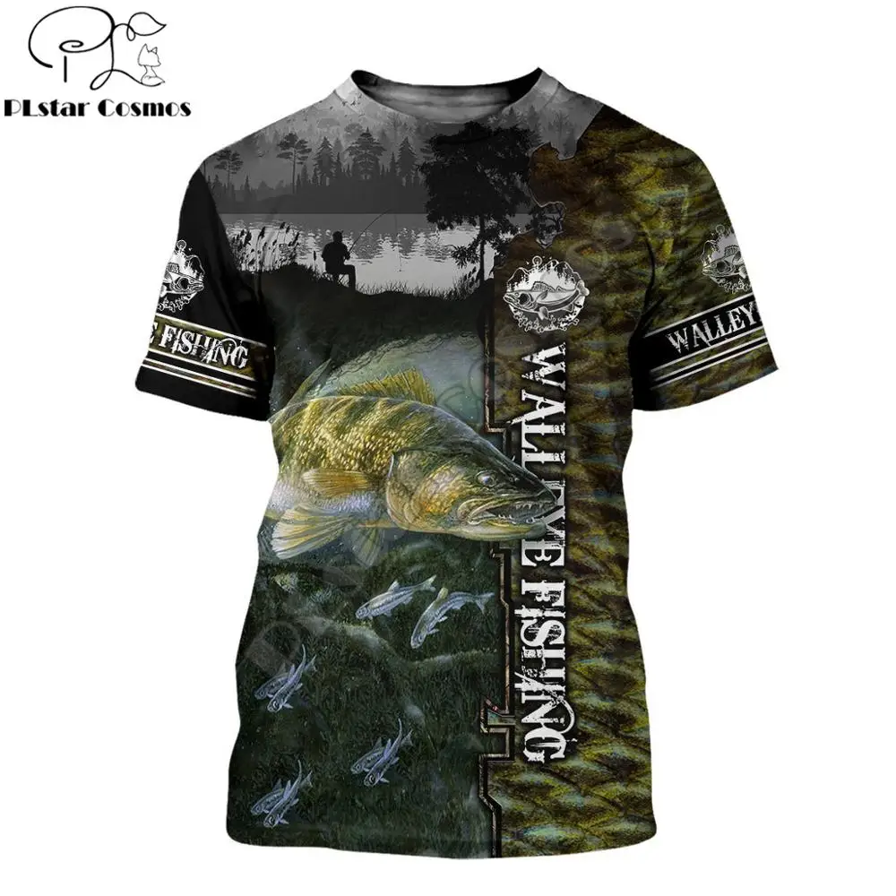 2020 Summer Fashion Mens t-shirt  Love Fishing 3D Printed Harajuku Short sleeve T shirts Unisex Casual Streetwear tops KJ0145