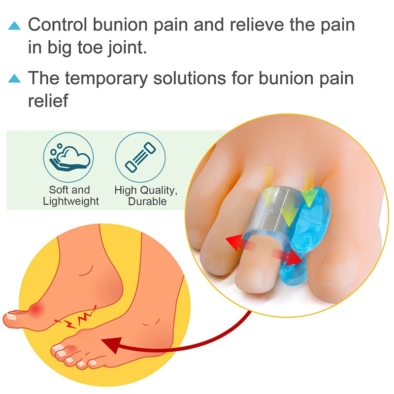 2pcs Silicone Toe Separator Straightener Bone Corrector Thumb Pain Bunion Spacers Overlapping Halux Pedicura Green Blue Purple