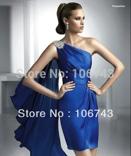 

free shipping 2018 new Short Party formal vestido de festa bride Party Gown custom one shoulder crystal prom bridesmaid dresses