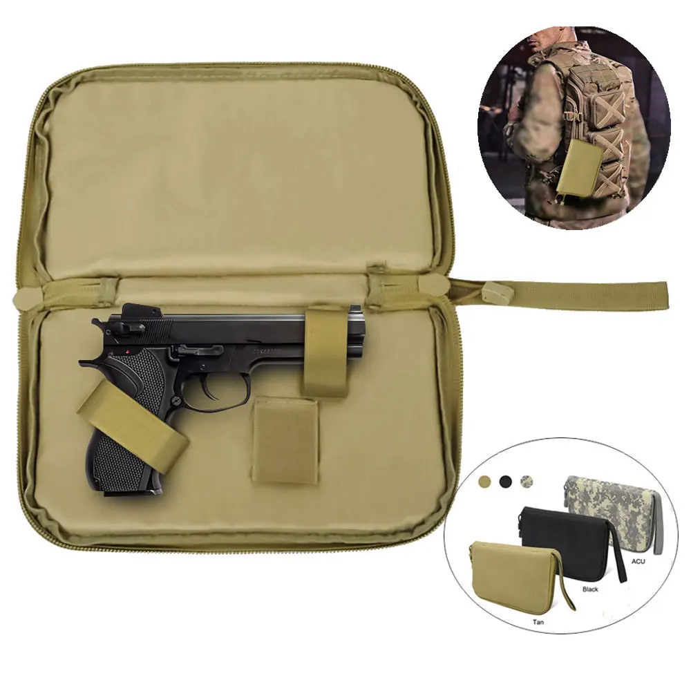 Tactical Pistol Case Gun Carry Bag Case Portable Magazine Gun Holster Pouch Handgun Soft Protector Carrier Hunting Accessories