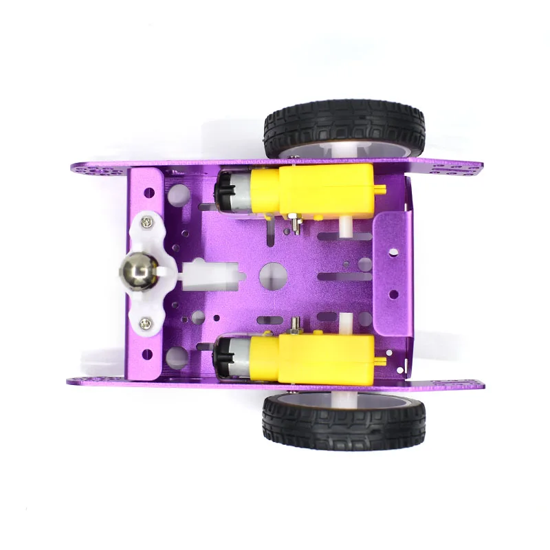 Imagem -06 - Alumínio 2wd Carro Educação Brinquedo Novidades Alloy Car Chassis Robô Inteligente Kit Faça Você Mesmo Mbot Carro