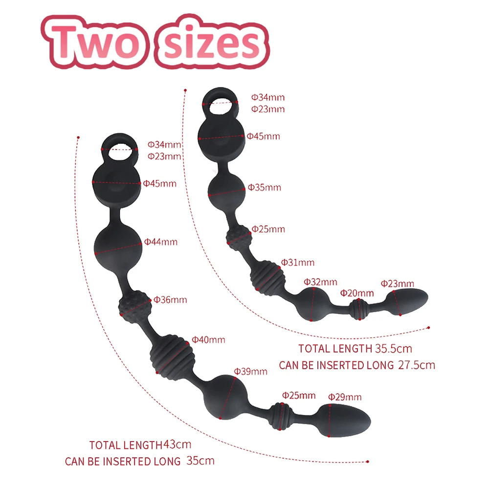 Long Anal Plug/Beads Vibrator Silicone Butt Plug Vibrating Sex Toys For Men Vaginal/Anal Balls With Vibration Prostate Massage