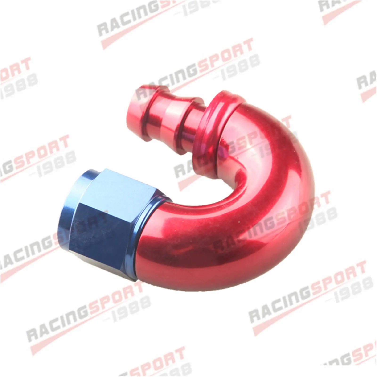 8AN AN8 180 Degree Push-Lock One Pieces Hose End Fitting Red/Blue