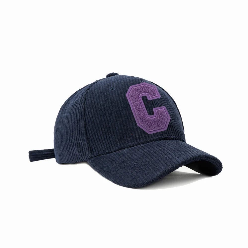 

Corduroy C Towel Embroidery Women's Baseball Cap Winter Hat Men's Cap For Female Snapback Kpop Accessories Purple BQM189