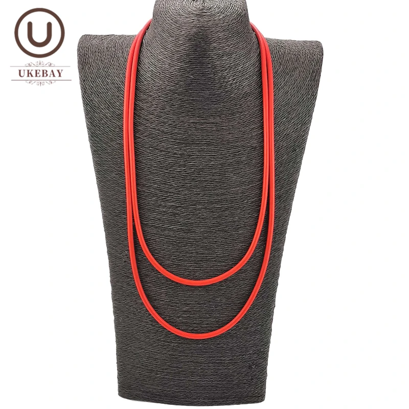 UKEBAY New Choker Necklaces Women Handmade Simple Chain Rubber Necklace Elasticity Rope Short Sweater Necklace Festival Jewelry