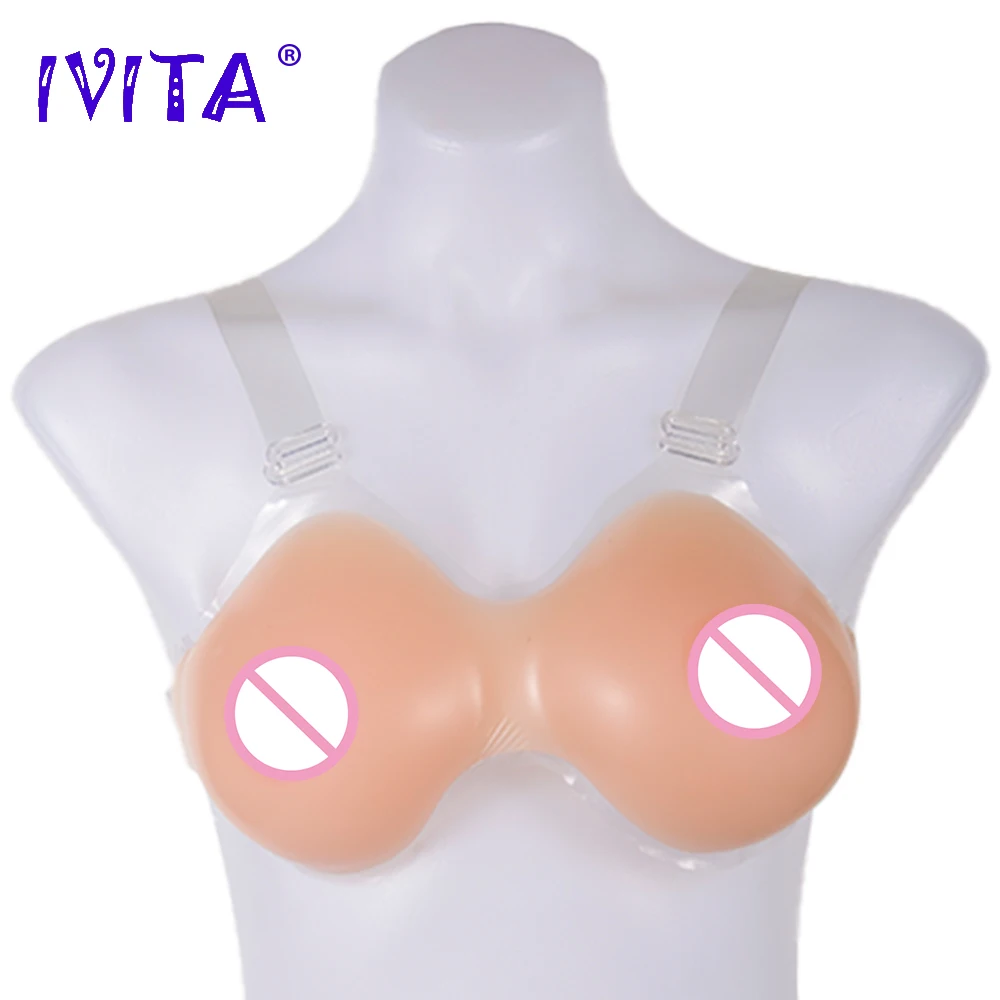 

IVITA Artificial Silicone Breast Forms Realistic Fake Boobs Waterdrop Shape False Breasts for Crossdresser Drag Queen Shemale