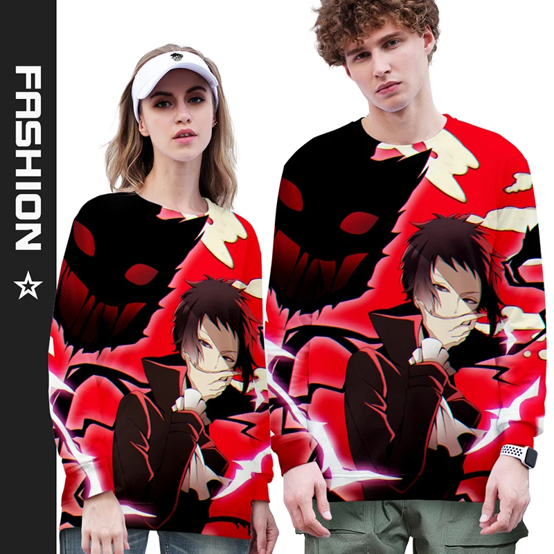 Bungo Stray Dogs 3d Hoodies Pullover Costume Fashion Men Women Capless Sweatshirts Long Sleeve O-neck Harajuku Anime Hoodie Tops