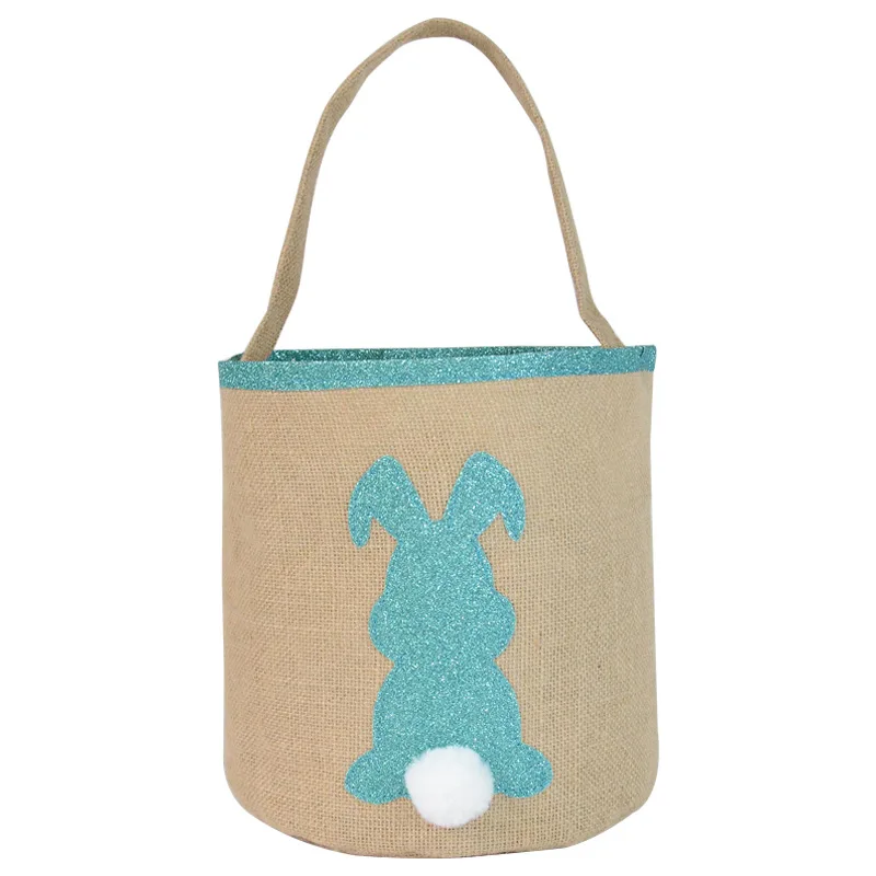 

10pcs Women Linen Rabbit Prints Bucket Shaped Easter Handbag Mix Color