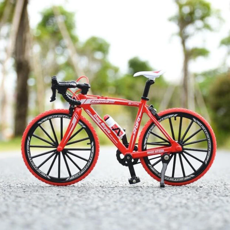 1:10 Alloy Bicycle Model Diecast Metal Mini Finger Mountain bike Racing Toy Bend Road Simulation Toy Decoration