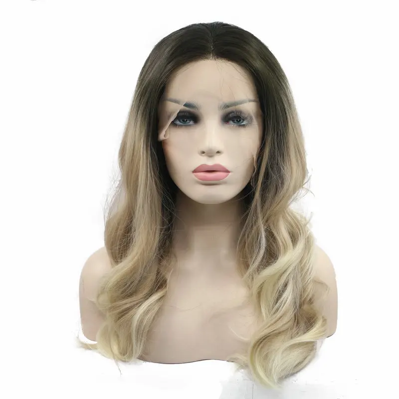 

Melody Brown Blonde Ombre Long Body Wave for Women Natural Looking Synthetic Lace Front Wig Heat Resistant Daily Wear Drag Queen