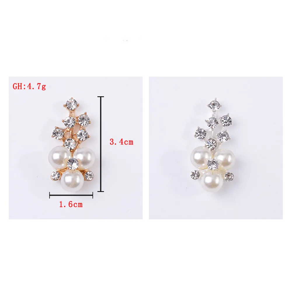 Glitter Crystal Nail Art Decorations 10pcs Rhinestone Pearl Cluster Flower DIY Crystal Flatback Nail Arts Button Jewelry Making