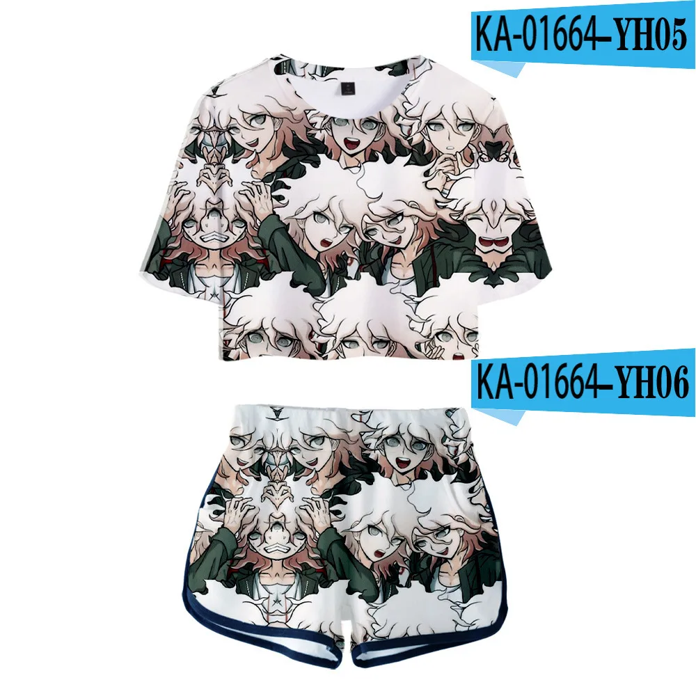 Anime Danganronpa: Trigger Happy Havoc Cosplay Kostüm Sommer Kinder Unisex Kurzarm T-shirt + Shorts Anzüge Sportswear C30M234