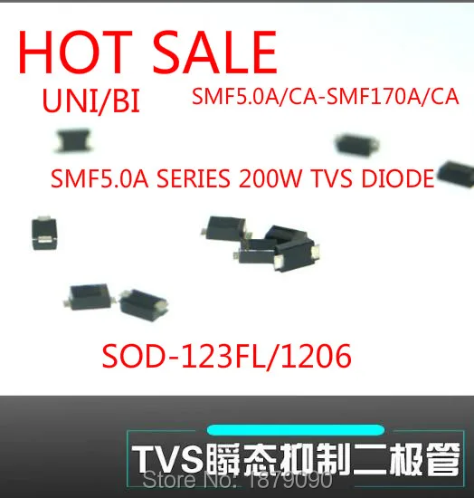 

SMF5.0A SMF5.0CA SMF6.0A SMF6.0CA SMF6.5A SMF6.5CA 200W 5,0 V 6,0 V 6,5 V UNI/BI SOD-123FL/1206 TVS diode 100 шт/500 шт/3000 шт/шт