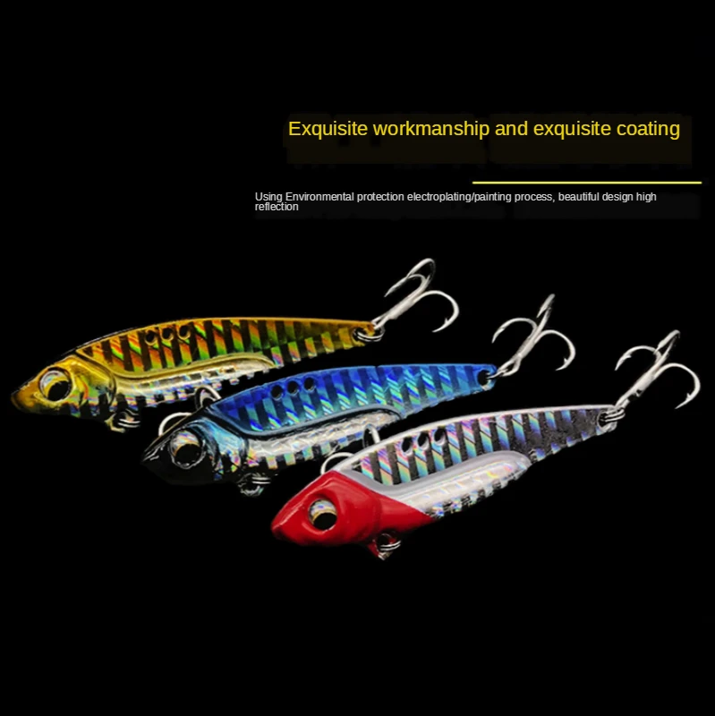 8/13/16/20g Sequined Iron Plate Metal VIB Blood Tank Bait Sinking Vibration Bait for Perch Fishing Artificial Vibration 7 Colors