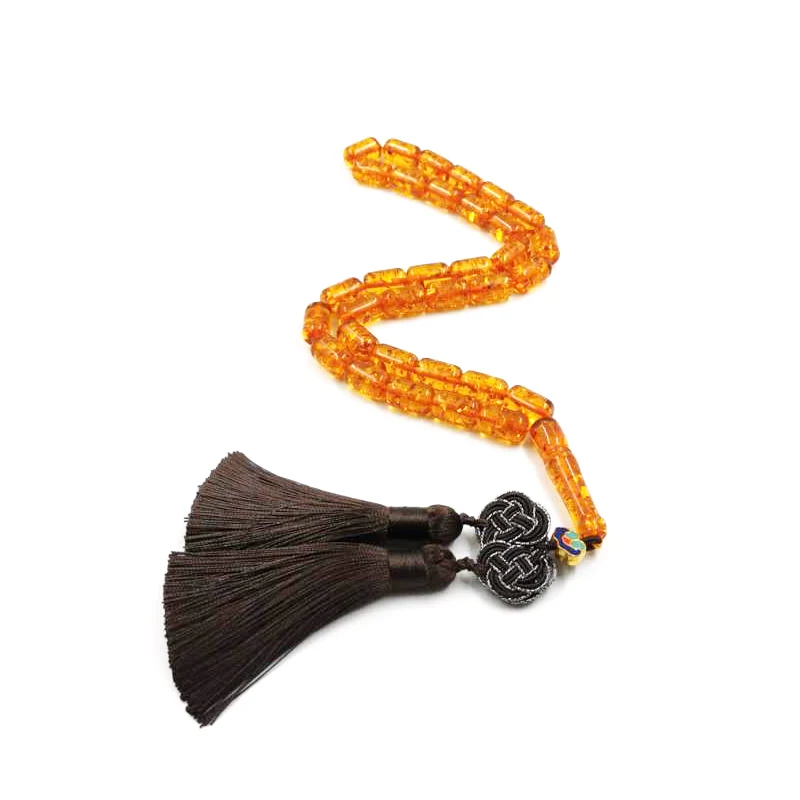 2020 Tasbih ambers color misbaha 33 45 66 99Beads Turkey Resin Muslim rosary handmade tassel Islam Fashion Saudi arabic bracelet