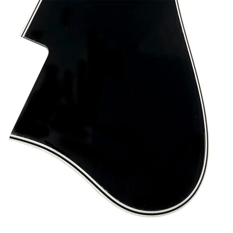 Pleroo Custom Guitar Parts for one hole Left Handed ES 335 Jazz Short Archtop Guitar Pickguard Scratch Plate, 4 ply Black