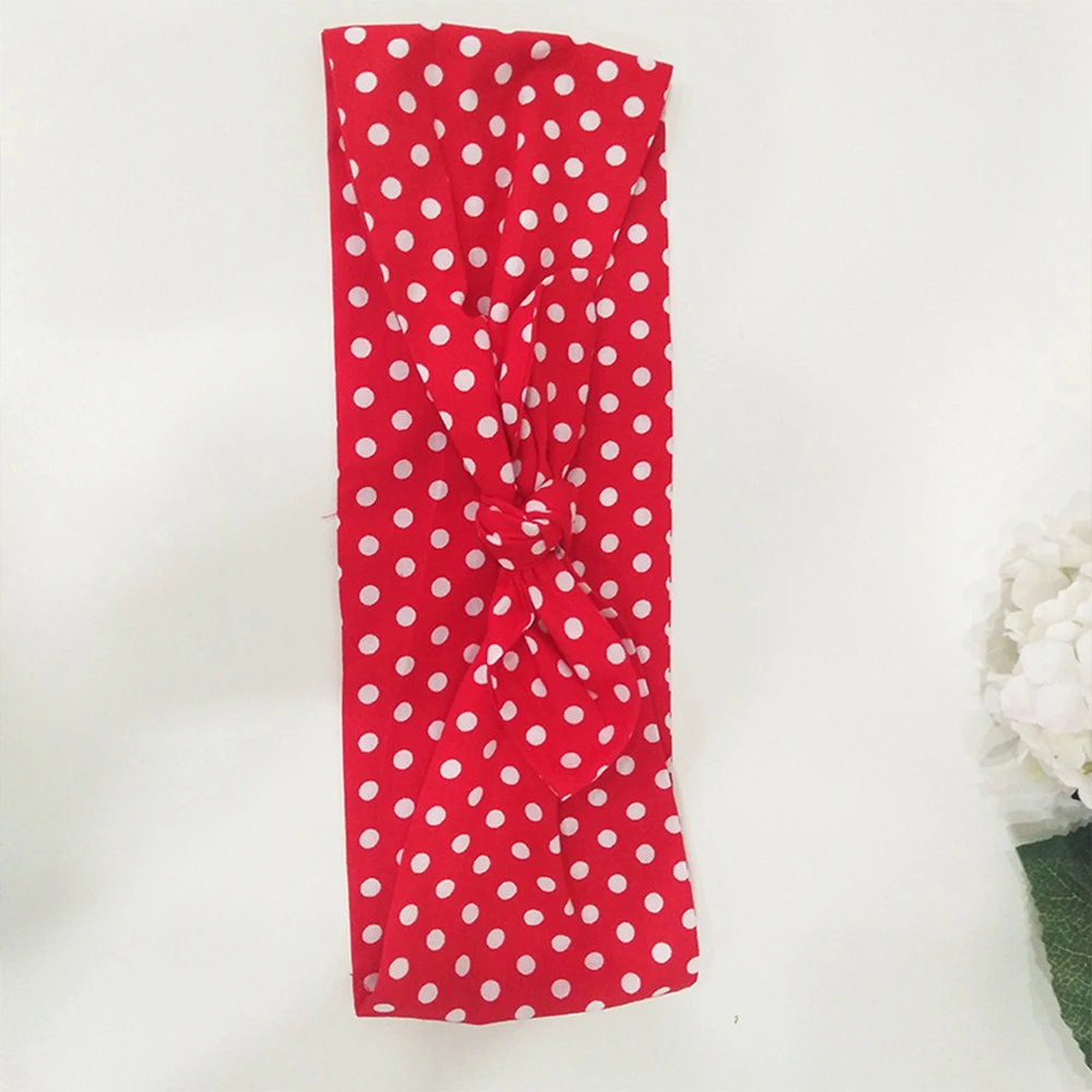 2023 Retro Women Vintage 50s Red Polka Dots Headband Hair Accessories Hairband Bow Rockabilly Pinup Hair Band