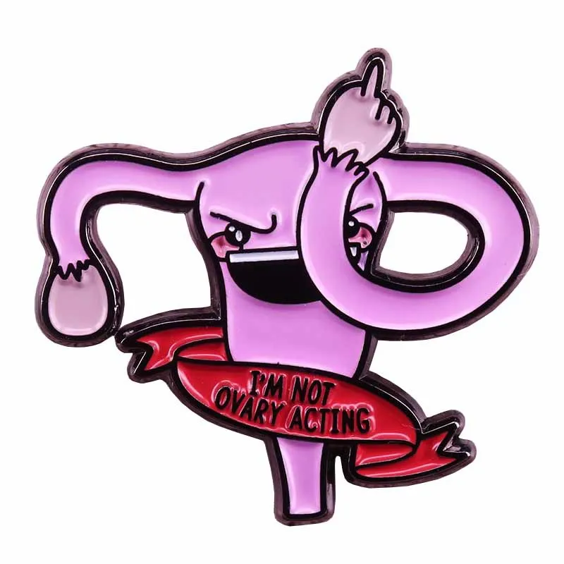 I'm Not Performing Ovarian Feminist Brooch Lively Uterus Equal Rights Fighting Women Gift