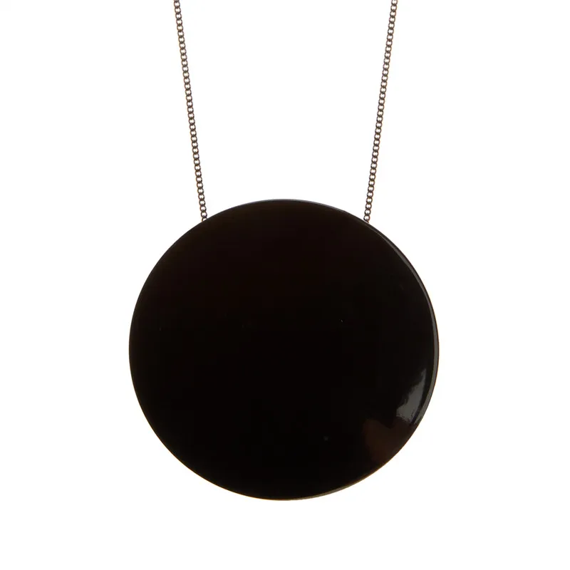 Fashion Round Acrylic Pendant Necklaces Womens Clothing Accessories Popular Exaggerated Black Necklaces Link Chain