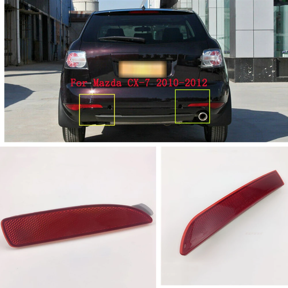 

Red Rear Bumper Reflector Fog Light Reflective Strip For Mazda CX-7 CX7 2009-2015 Boot Side Tail Turn Stopping Signal Brake Lamp