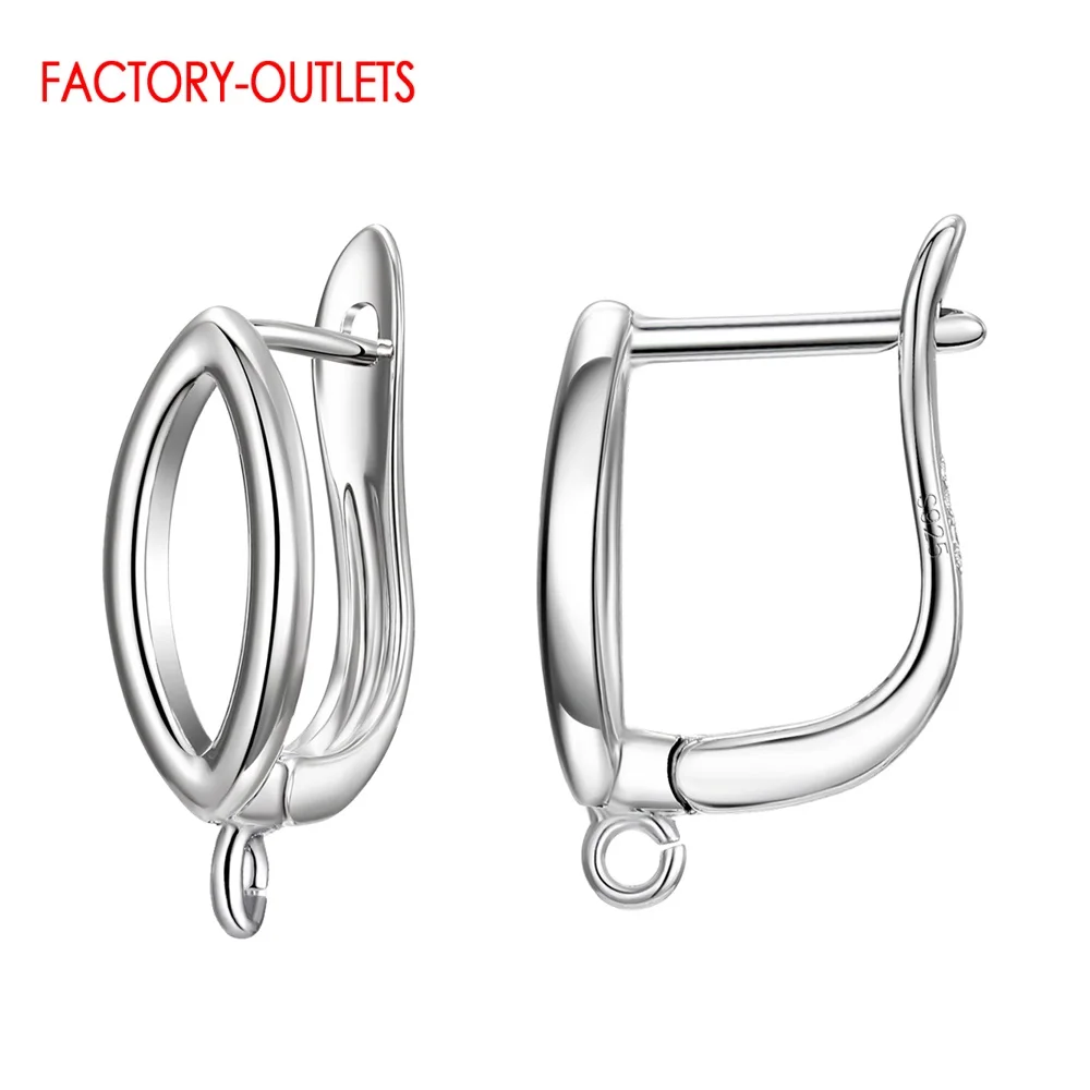 New Modles Genuine 925 Sterling Silver Earring Findings For Women  Fashion DIY Jewelry High Quality Silver Jewelry Components