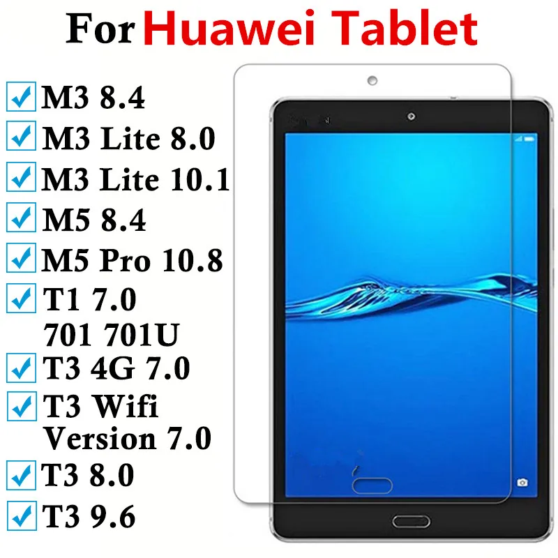 

Защитное стекло для планшета Huawei Mediapad T3 7 Light M3 Lite M5 Pro T1 Wifi Версия 8 8,4 9,6 10,1 10,8, закаленное стекло