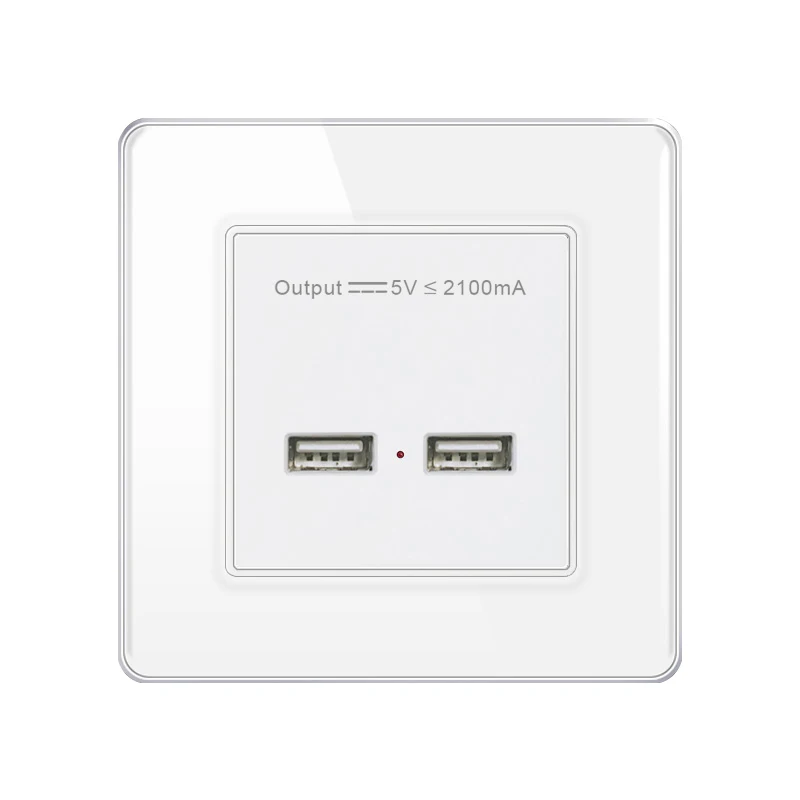 FIKO Five color tempered glass 86 concealed two position four position USB interface power socket panel