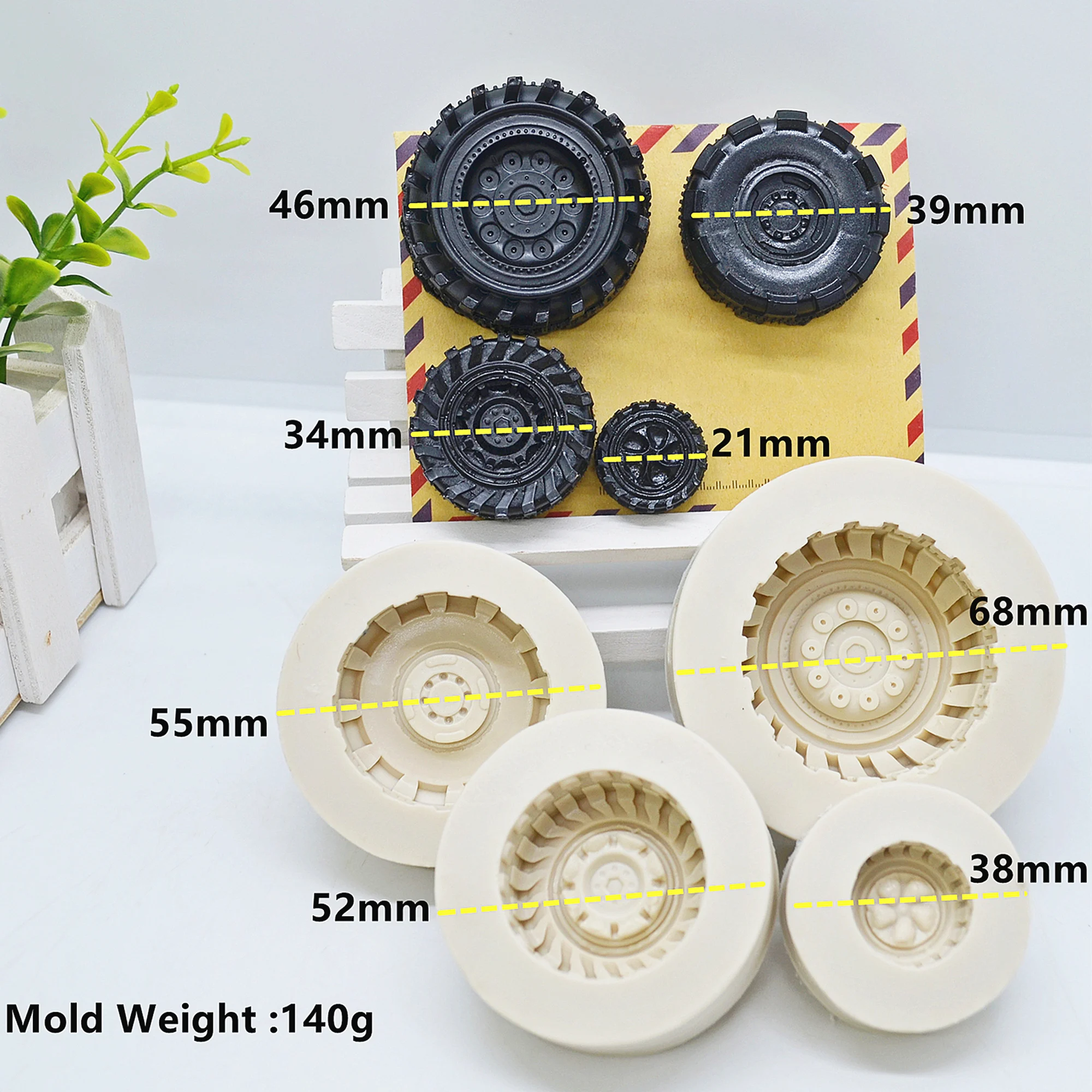 4Pcs/Set Round Tire Silicone Molds Fondant Cake Decorating Tools Candy Chocolate Resin Molds Kitchen Baking Accessories  FM1145