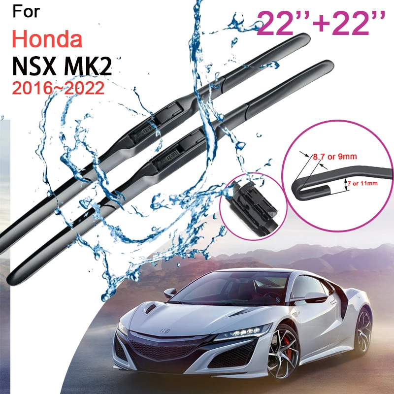 

Car Front Windshield Wiper Blades for Honda NSX MK2 2016 2017 2018 2019~2022 Frameless Durable Rubber Snow Scraping Accessories