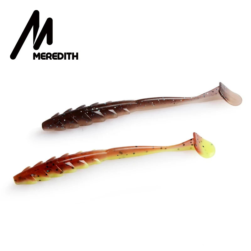 Meredith 8cm 12pcs/Lot Artificial Snakehead Shad Soft Plastic Shiner Swimbaits for Bass Fishing