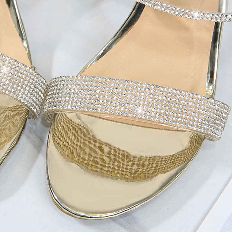 2020 Summer Wedges Sandals Women New Sexy Transparent Crystal High Heels Shoes Woman Rhinestone Slippers Flip-Flops WS0124