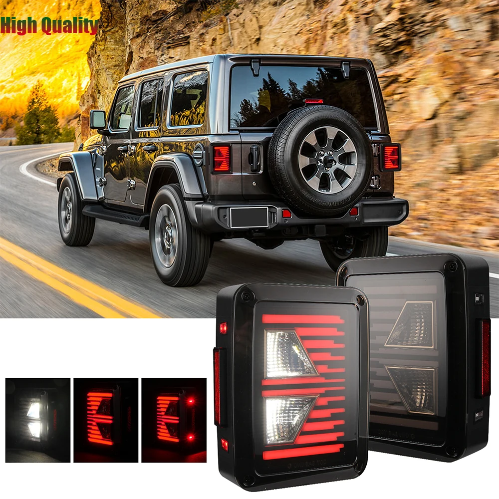 2X LED Tail Lights Car Rear Brake Reverse Taillight Turn Signal US Version For Jeep Wrangler JK 2007-2017 Daytime Running Light