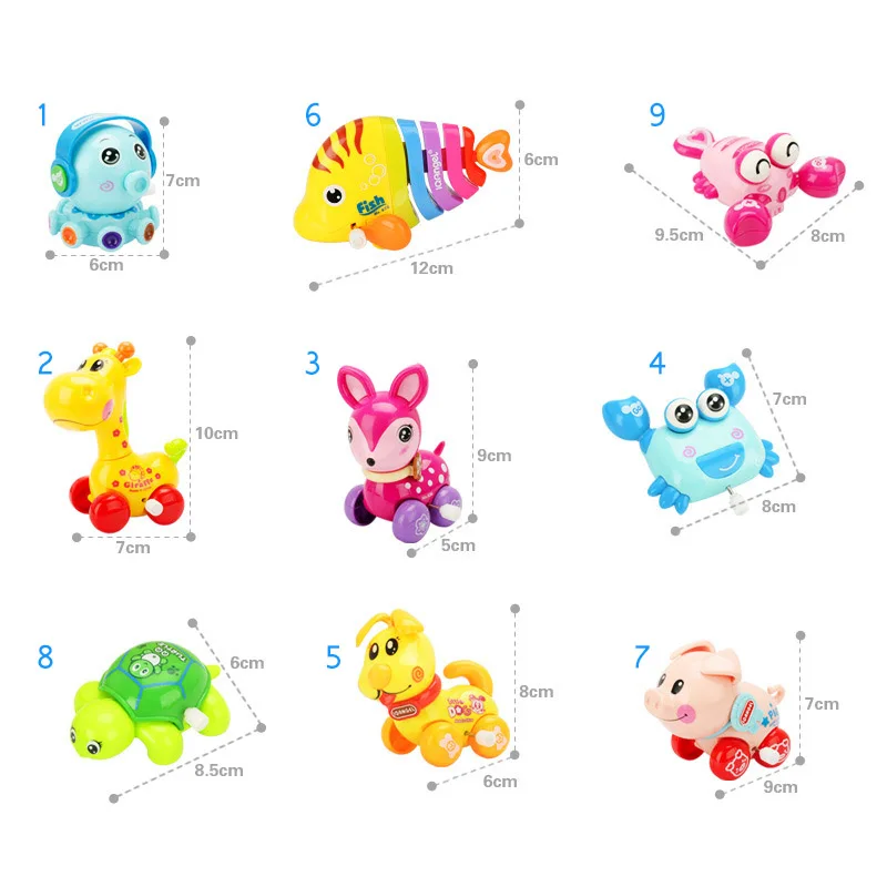 Baby Toys Cute Cartoon Animal Wind Up Toys Clockwork Classic Toy Newborn Kid Funny Toy Gifts Children Educational Toys NSV775