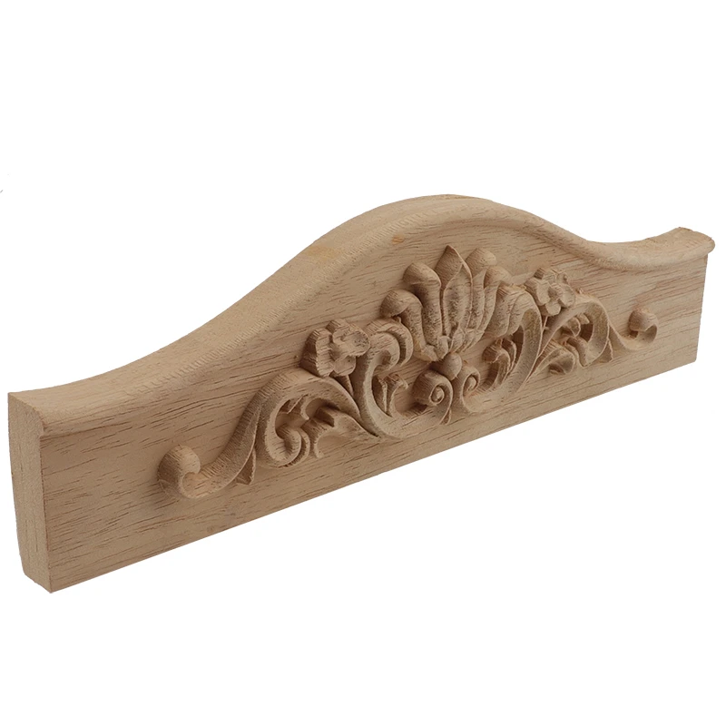 Wood Carving Carved Decal Corner Long Onlay Applique Unpainted Door Furniture Woodcarving Decorative Figurines Craft Home Decor