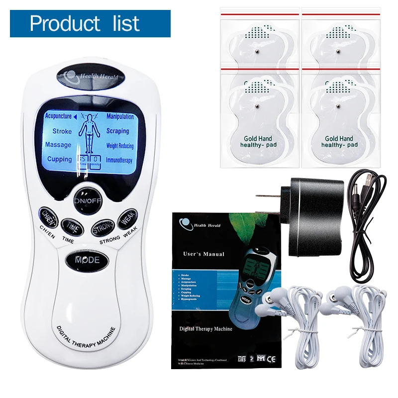 

Tens Dual Input Electrical Stimulator Full Body Relax Muscle Massager Pulse Acupuncture Therapy EMS Relax Massage Health Care