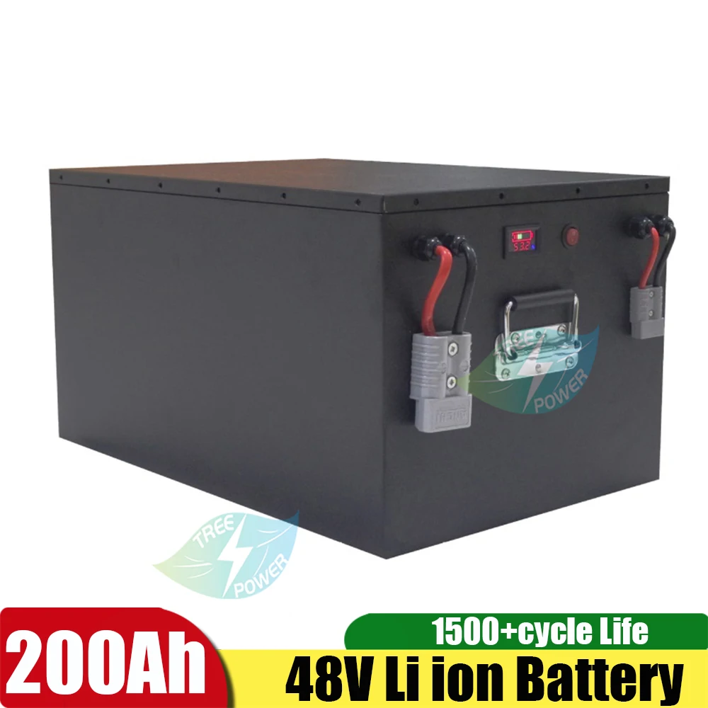BMS付きソーラーリチウム電池,エネルギーパネル用インバーター,充電器,48V, 100Ah, 200Ah,夜の耐久性,10kw