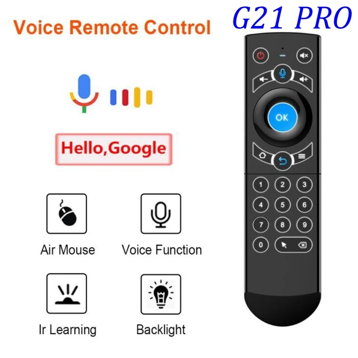 G21 PRO Voice Remote Control 2.4G Wireless Keyboard Air Mouse with IR Learning Gyros for Android TV Box H96 MAX T95 X96 Max