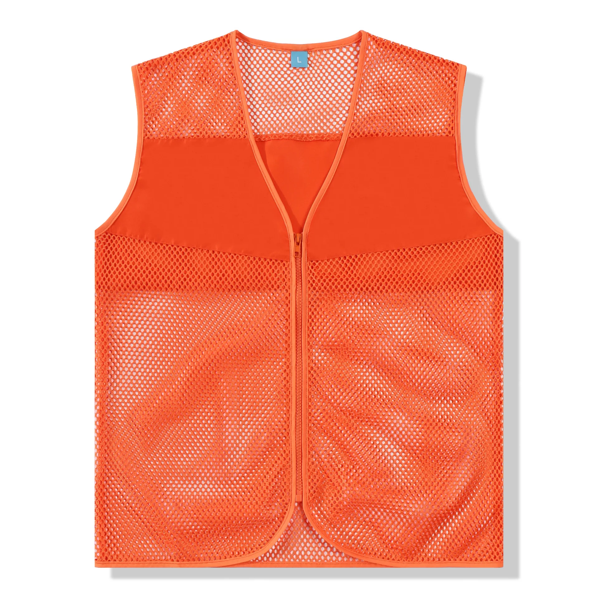 

Summer Mesh Fishing Vest Orange Custom Safety Vest V-neck Sleeveless Loose Vests for Men Oversize Xxxl 4xl Boy Work Cycling Vest