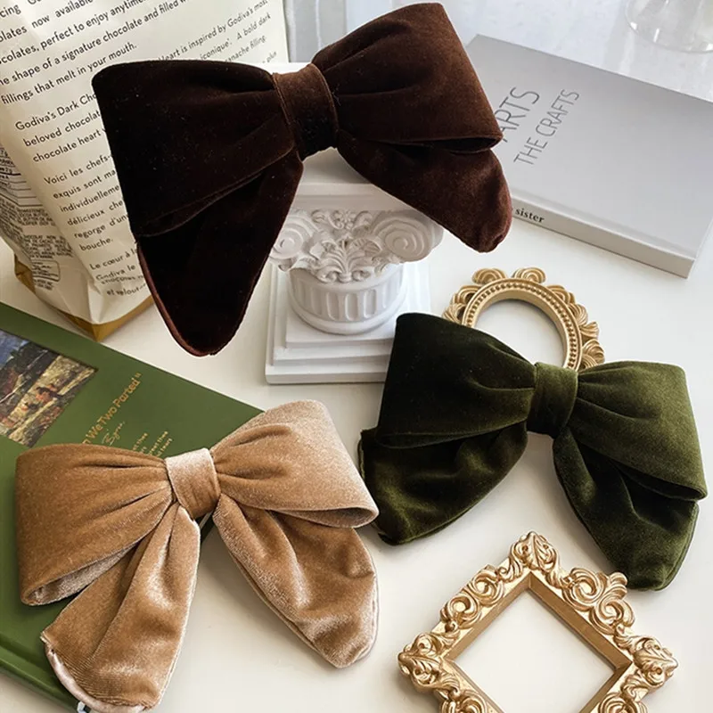 Fashion Hairpins For Women Girls Elegant Velvet Three-dimensional Hair Clip Barrettes Bowknot Hairgrip Headwear Hair Accessories