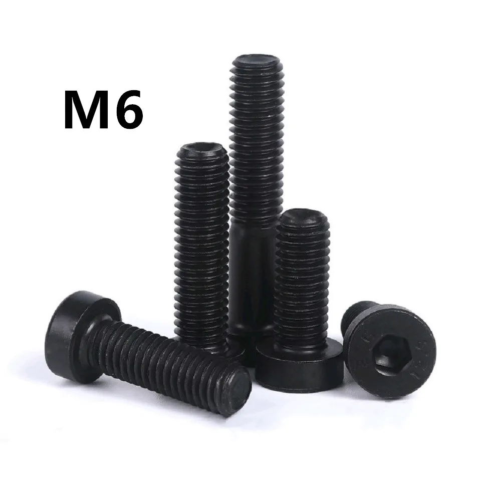 20PCS  DIN7984  M6x10/12/16/20/25/30mm Steel with black hex socket thin short cap head screw