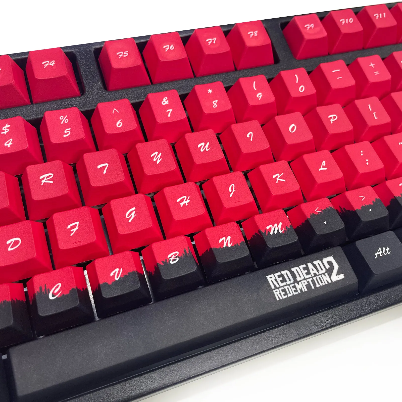 Imagem -02 - Red Dead Redemption Tema Pbt Keycaps 108 Conjunto de Chaves para Teclado Mecânico Oem Perfil Somente Chave Boné 104 100 98 96 87 60