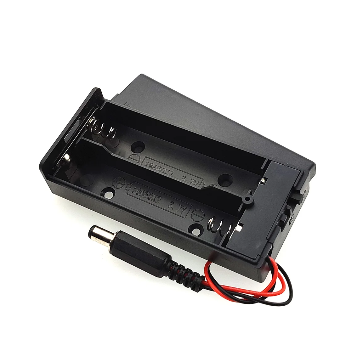 18650 Battery Holder 18650 Battery Case Battery Box With Cover With ON/OFF Switch With DC 2 Slots Series Connection 2* 3.7V