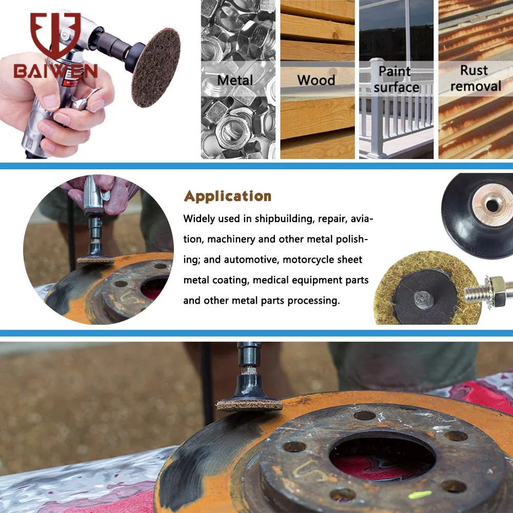 30Pcs 1/2/3 zoll R typ Schnell Ändern Discs Oberflächenbehandlungsscheiben Rolle & Lock Schleifen Disc für Oberfläche Prep entlackung