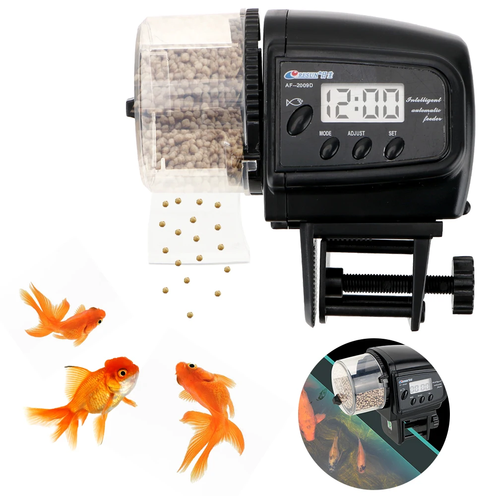 100ML Automatic Fish Feeder with Timer Feeding Dispenser LCD Display Aquarium Fish Feeder